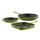 Gietijzer Set uit 3 delen Hosse, Bamboo | Gietijzeren pan set Gietijzer Set uit 3 delen Hosse, Bamboo | Gietijzeren pan set | |