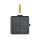 Grillpan gietijzer met opvouwbaar houten handvat, 24x24 cm | Grillpan gietijzer Grillpan gietijzer met opvouwbaar houten handvat, 24x24 cm | Grillpan gietijzer | Gietijzeren pan |