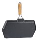 Grillpan gietijzer met opvouwbaar houten handvat, 35x21 cm | Grillpan gietijzer Grillpan gietijzer met opvouwbaar houten handvat, 35x21 cm | Grillpan gietijzer | Gietijzeren pan |