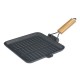 Grillpan gietijzer met opvouwbaar houten handvat, 28x28 cm | Grillpan gietijzer Grillpan gietijzer met opvouwbaar houten handvat, 28x28 cm | Grillpan gietijzer | Gietijzeren pan |