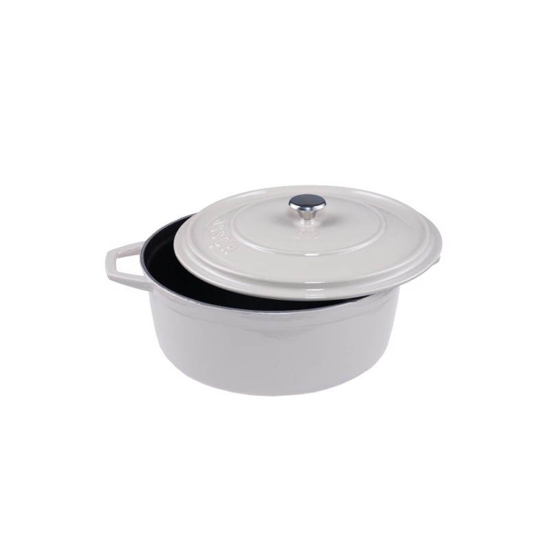 Diepe gietijzeren pot Hosse, Ivory, Ф12 - 