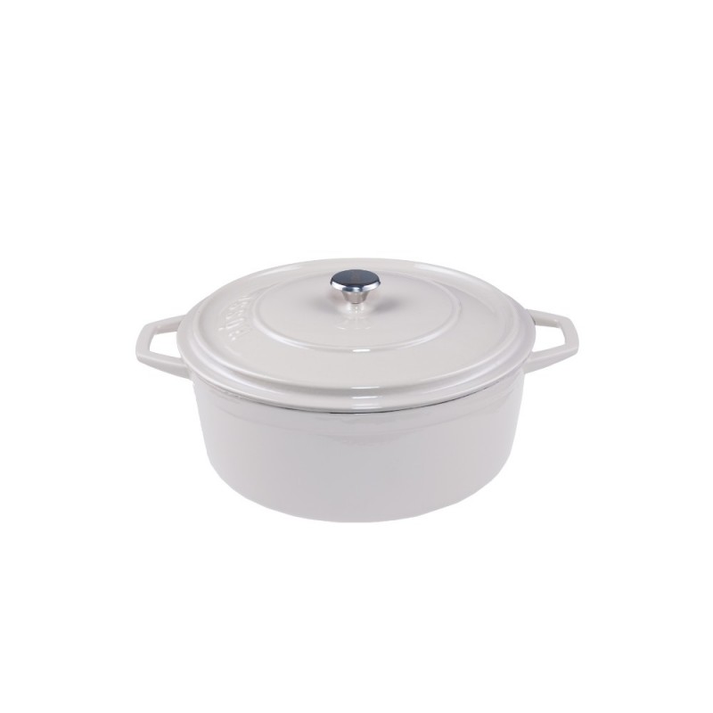 Diepe gietijzeren pot Hosse, Ivory, Ф12 - 