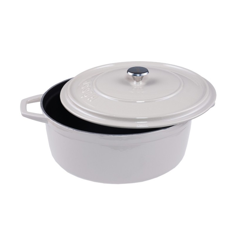Diepe gietijzeren pot Hosse, Ivory, Ф24 - 