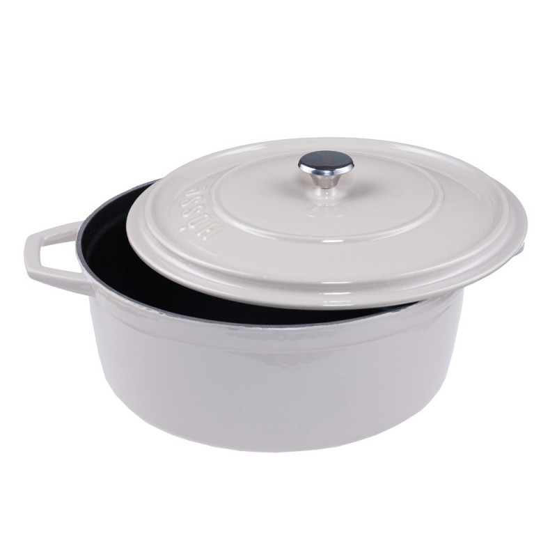 Diepe gietijzeren pot Hosse, Ivory, Ф28 - 