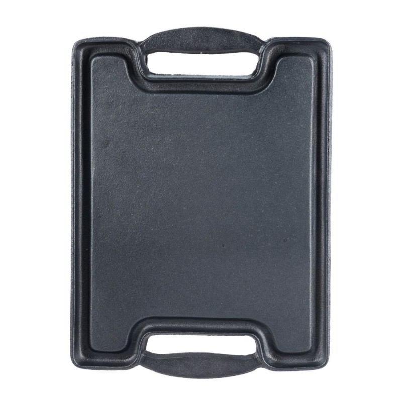 Dubbelzijdige gietijzeren grillplaat, 36x25 cm | Gietijzeren plaat Dubbelzijdige gietijzeren grillplaat, 36x25 cm | Gietijzeren plaat | |