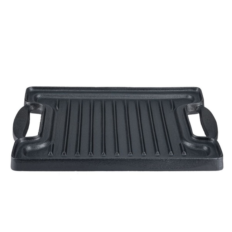 Dubbelzijdige gietijzeren grillplaat, 36x25 cm - 