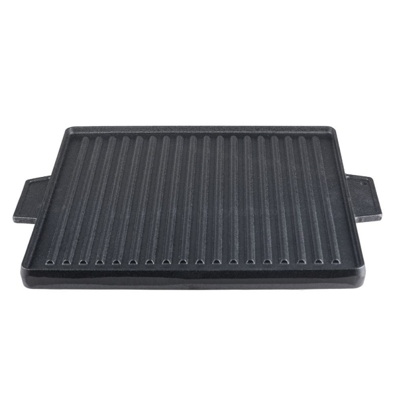 Dubbelzijdige gietijzeren grillplaat, 38x38 cm - 