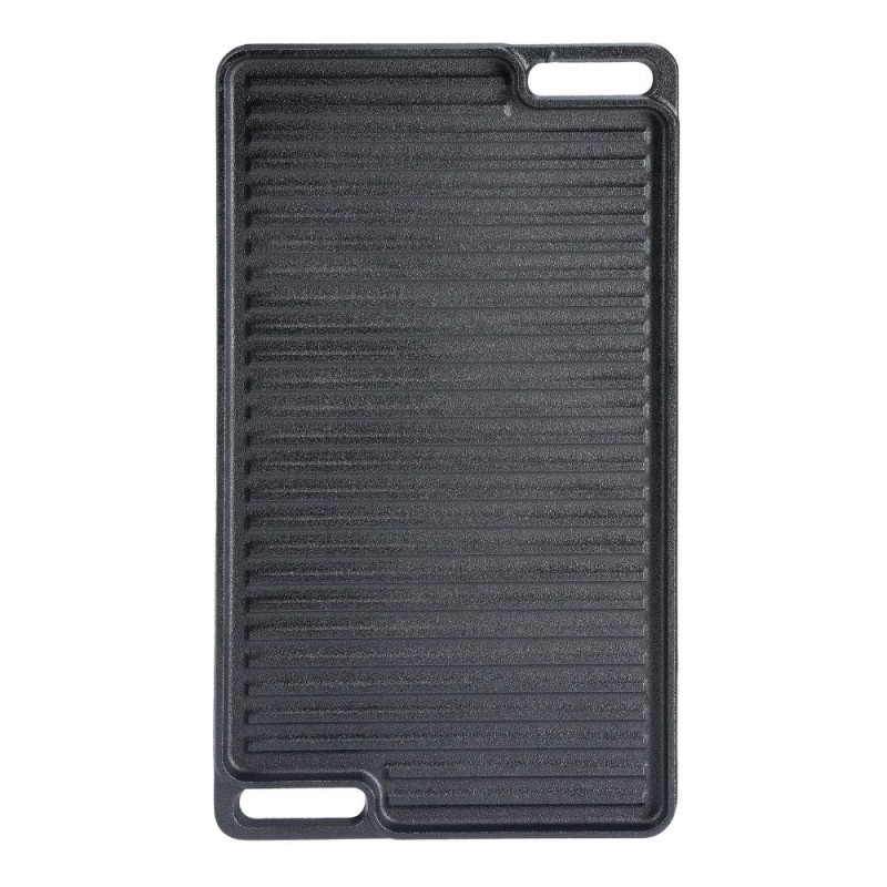 Dubbelzijdige gietijzeren grillplaat, 46x26 cm - 