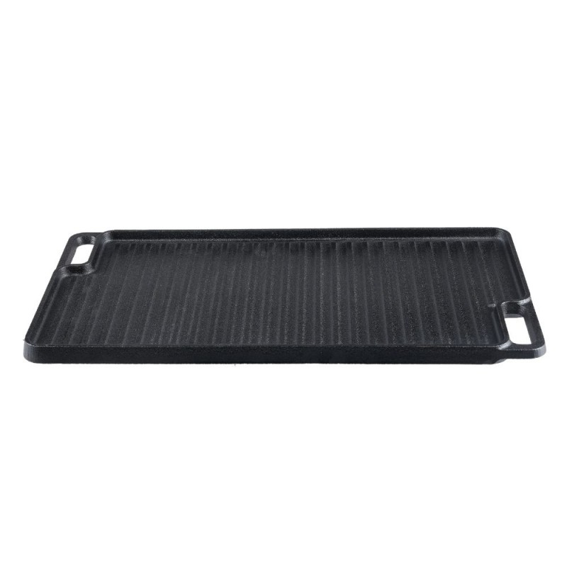 Dubbelzijdige gietijzeren grillplaat, 46x26 cm - 