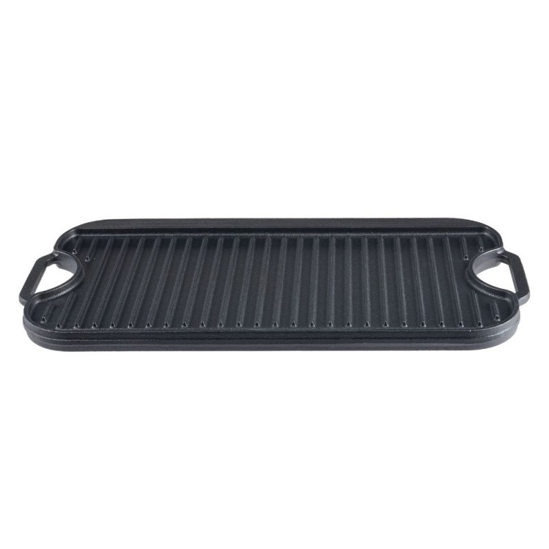Dubbelzijdige gietijzeren grillplaat, 51x26 cm - 