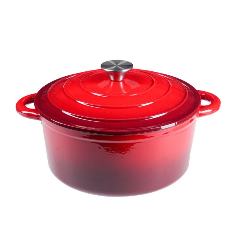 Geëmailleerde gietijzeren pot, Rood, Ф22 - 