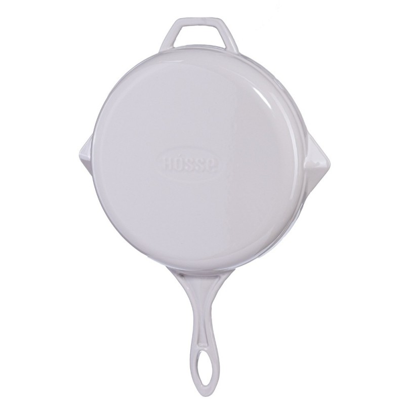 Geëmailleerde gietijzeren pan Hosse, Ivory, Ф28cm | Platte gietijzeren pan Geëmailleerde gietijzeren pan Hosse, Ivory, Ф28cm | Platte gietijzeren pan | Gietijzeren pan |