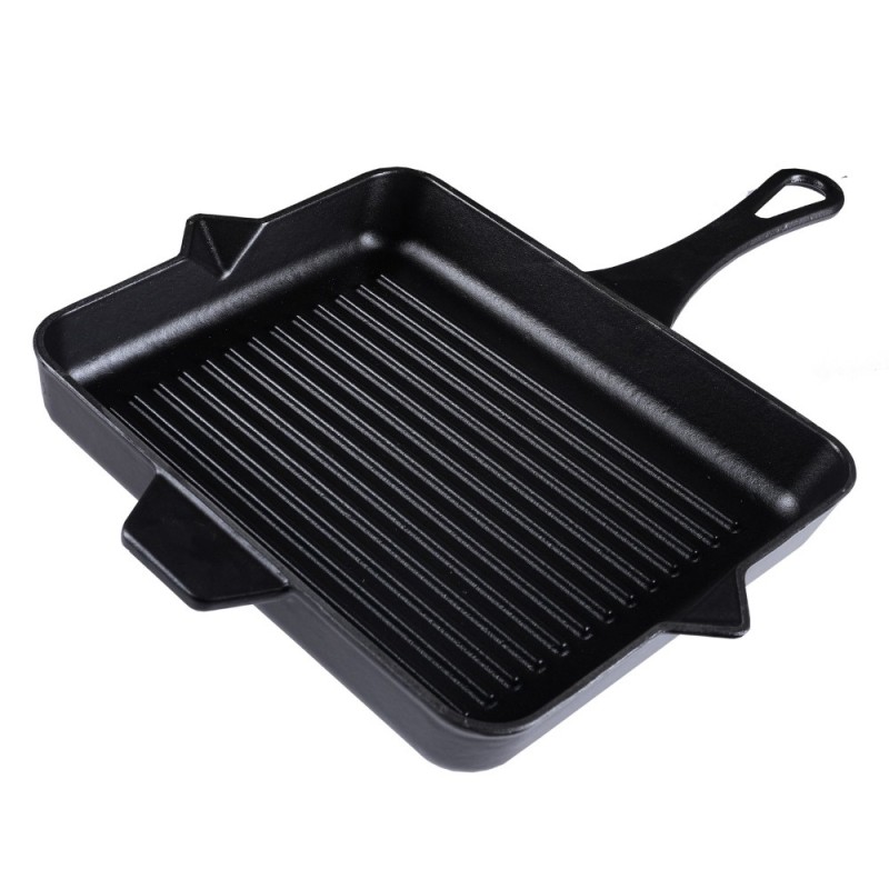 Geëmailleerde grillpan gietijzer Hosse, Black Onyx, 26x32cm - Gietijzeren pan