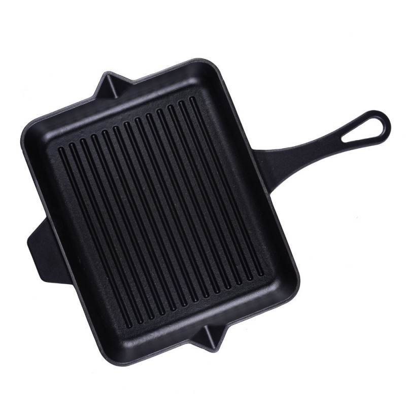 Geëmailleerde grillpan gietijzer Hosse, Black Onyx, 26x32cm - Gietijzeren pan