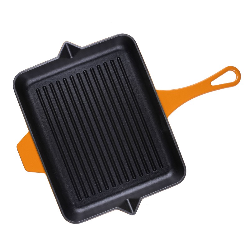 Geëmailleerde grillpan gietijzer Hosse, Dijon, 26x32cm - Gietijzeren pan