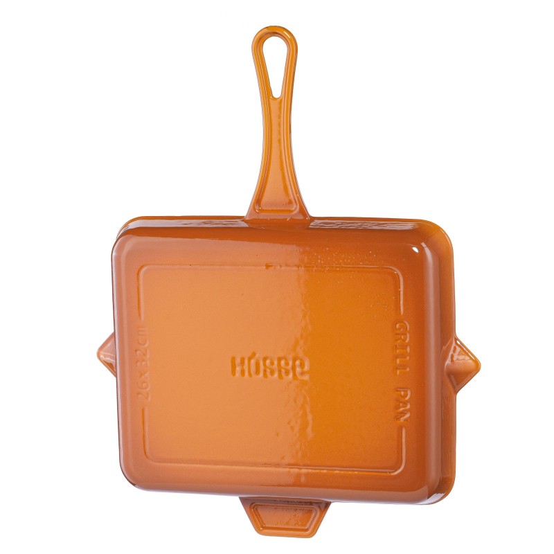 Geëmailleerde grillpan gietijzer Hosse, Dijon, 26x32cm | Grillpan gietijzer Geëmailleerde grillpan gietijzer Hosse, Dijon, 26x32cm | Grillpan gietijzer | Gietijzeren pan |