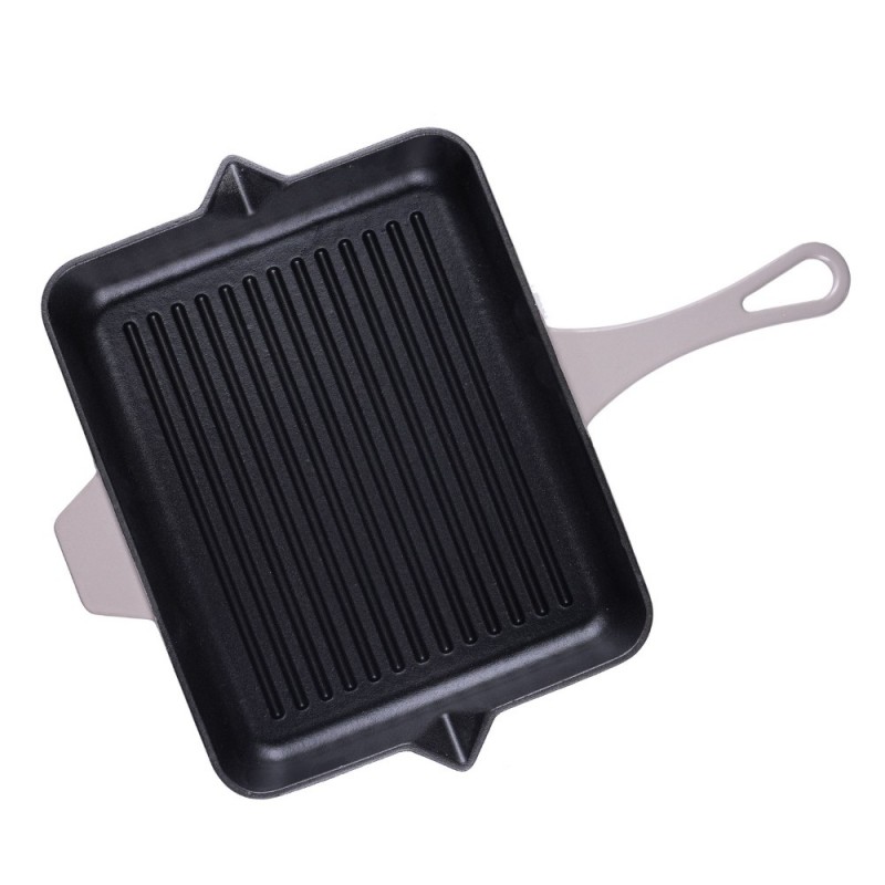 Geëmailleerde grillpan gietijzer Hosse, Ivory, 26x32cm - Gietijzeren pan
