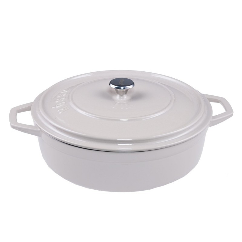 Ondiepe gietijzeren pot Hosse, Ivory, Ф28 - Gietijzeren pot